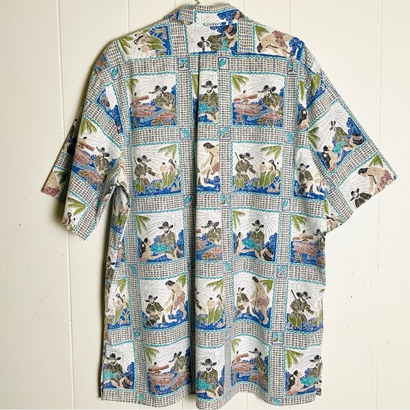 Vintage Men’s Reyn Spooner Dietrich Varez Father Damien Hawaiian Aloha Shirt XXL - Picture 6 of 11